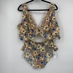 Old Navy Women's Floral Print Bra Top & 2 Piece Intimates Lingerie  Size 4X NWT